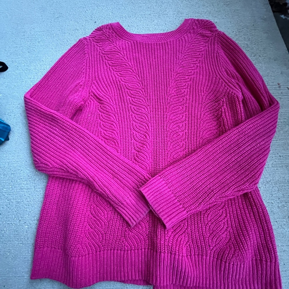 Croft & Barrow Fuchsia Cable Knit Sweater